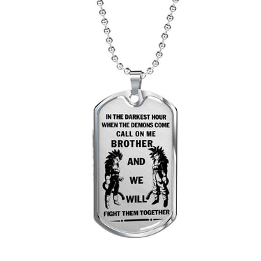 Personalized Men's Gift Ideas For Brother, Friends Dog Tag Pendant Necklace Dragon Ball - Son Goku SS4 and Vegeta